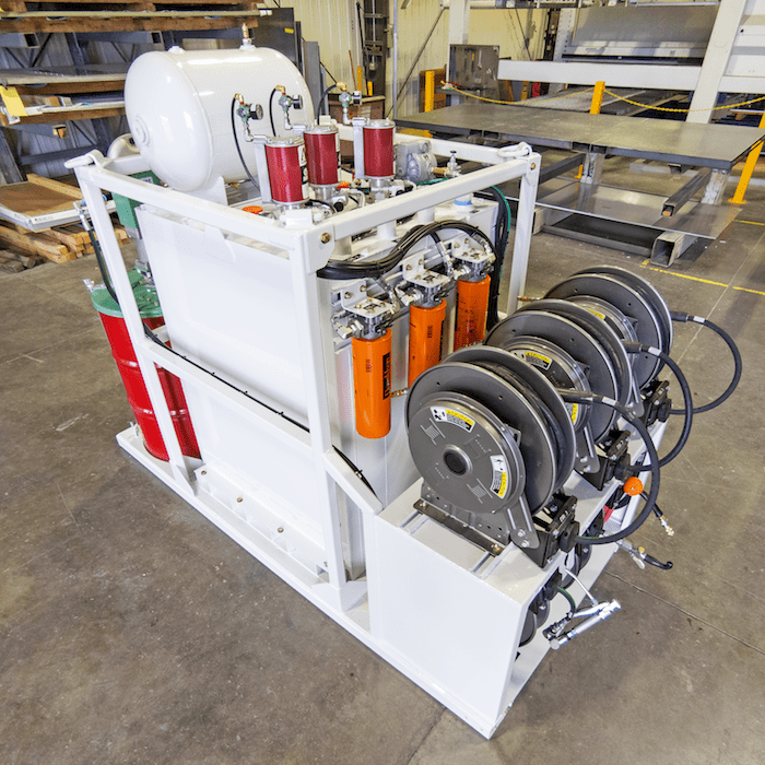 portable lube skid for preventative maintenance